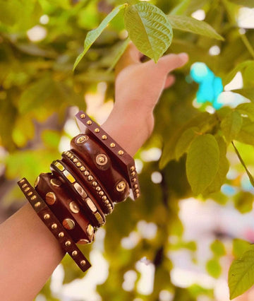 Devi Handcrafted Stack - 6 PCS wooden kada set