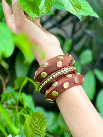 Devi Handcrafted Stack - 3 PCS wooden kada set