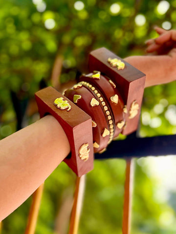 Devi Handcrafted Stack - 5 PCS wooden kada set