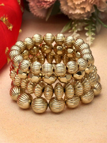 Gold Plated brass Stack - 4 Pcs