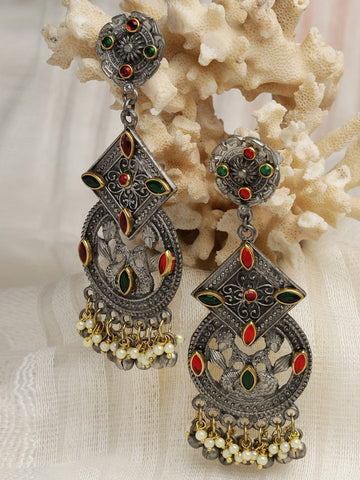 Pearls Studded Kundan Earrings