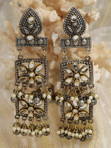 Kundan Floral Drop Earrings