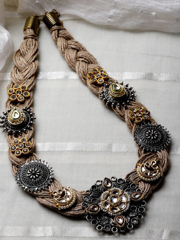 Kundan Studded Jute Necklace