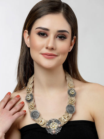 Kundan Studded Jute Necklace