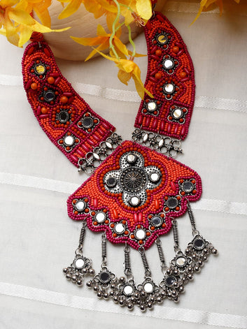 Brass Gold-Plated Oxidised Necklace