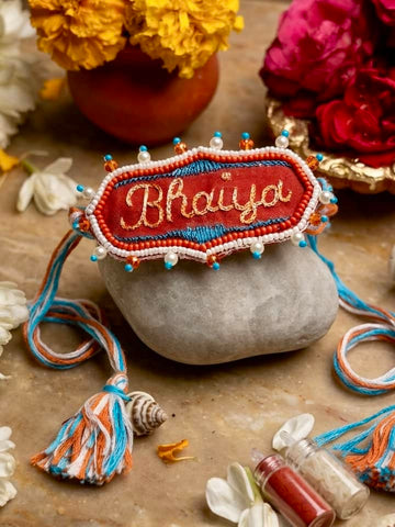 Handcrafted Bhaiya Rakhi with Roli-Chawal