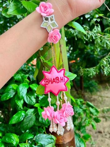 Handcrafted Bhabhi Star Lumba Rakhi With Roli-Chawal