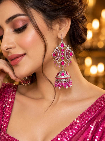 Dreamgirl - Maula Mere Maula Viral Fushia Earrings