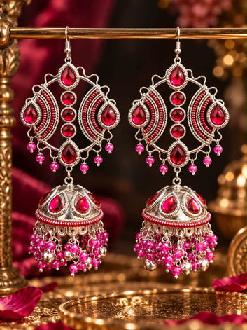 Dreamgirl - Maula Mere Maula Viral Fushia Earrings