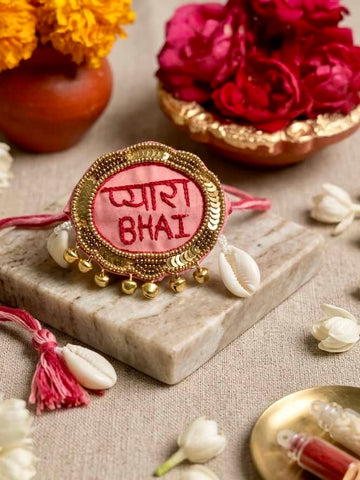 Handcrafted Pyara Bhai Rakhi with Roli-Chawal
