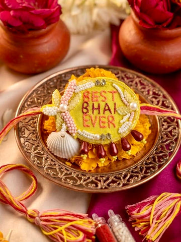 Handcrafted Best Bhai Ever Rakhi with Roli-Chawal