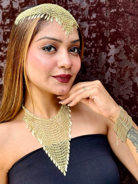 Rivaz Gold Plated Brass Jewellery Set (Combo)