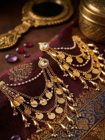 Manmohini Sahara Kashmiri Gold Plated Earrings