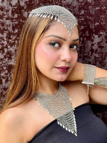 Rivaz Silver Plated Brass Jewellery Set (Combo)