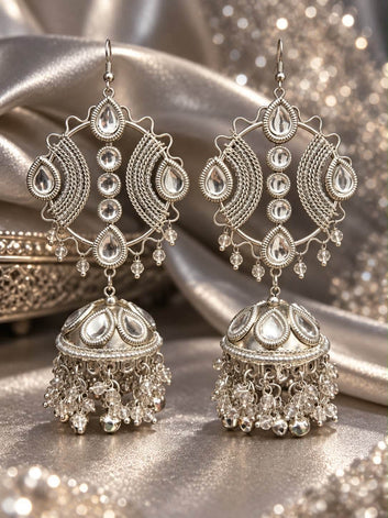 Dreamgirl - Maula Mere Maula Viral Silver Earrings