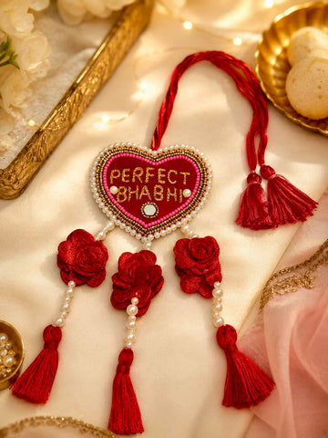 Handcrafted Perfect Bhabhi Lumba Rakhi With Roli-Chawal