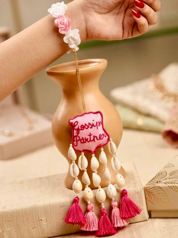 Handcrafted Gossip Partner Lumba Rakhi With Roli-Chawal
