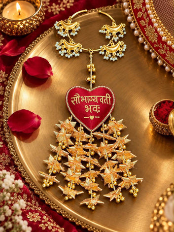 Saubhagyawati Bhava Chand Ghungroo Golden Sargi Kaleera Bangle - Adjustable