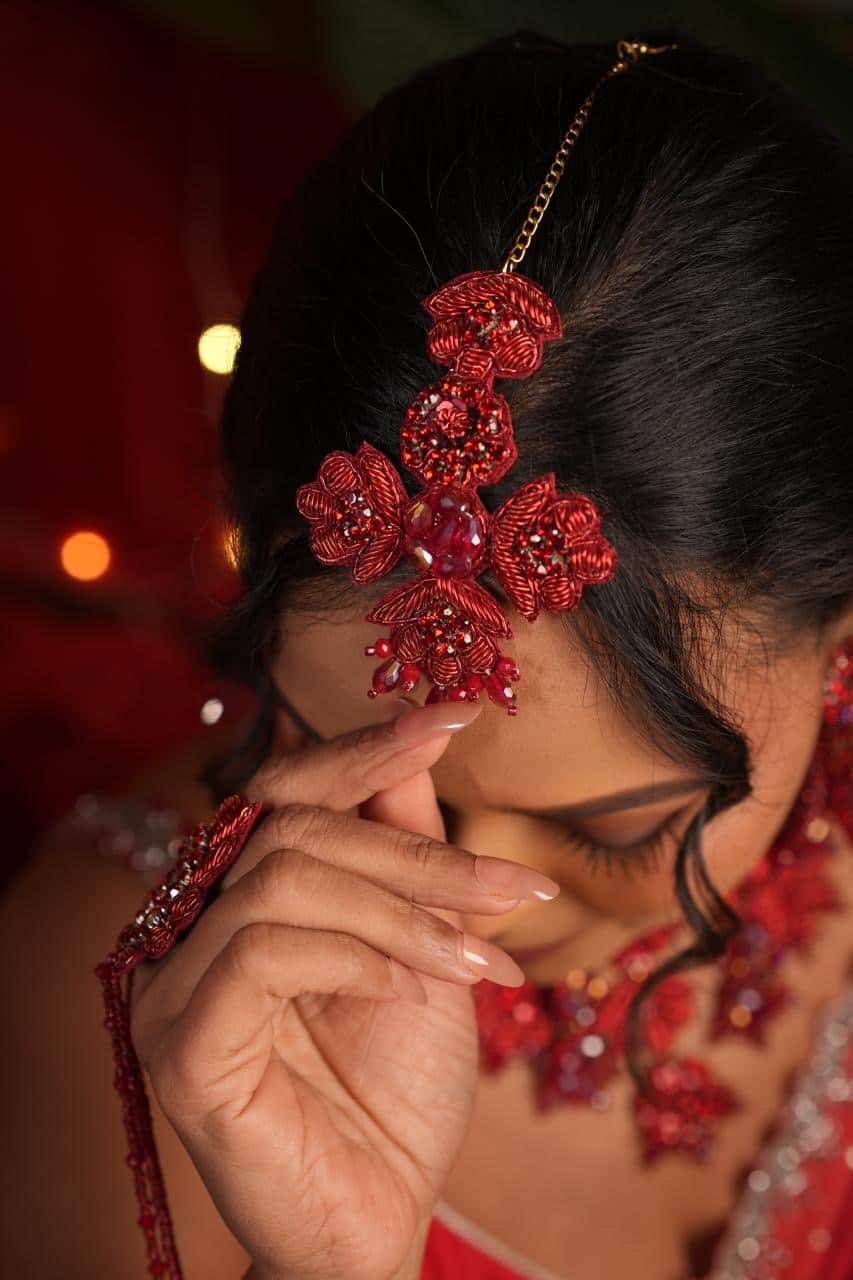 Sitara Dabka Handcrafted Bridal Set With Resham and AD detailing