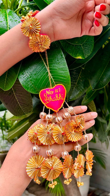 Handcrafted Bhabhi No #1 Lumba Rakhi With Roli-Chawal