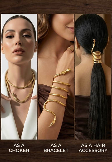 Naagin Wrap Around Flexible Spiral Coil Necklace/Bracelet/Hairaccessory