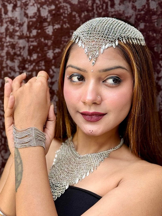 Rivaz Silver Plated Brass Jewellery Set (Combo)