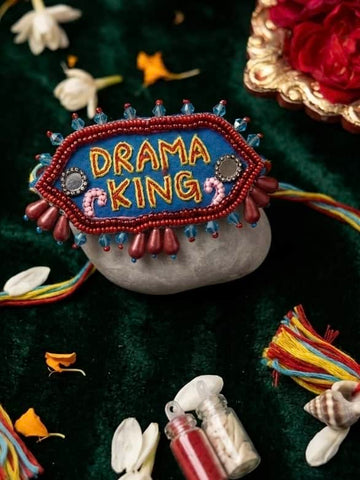 Handcrafted Drama King Rakhi with Roli-Chawal