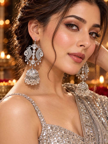 Dreamgirl - Maula Mere Maula Viral Silver Earrings