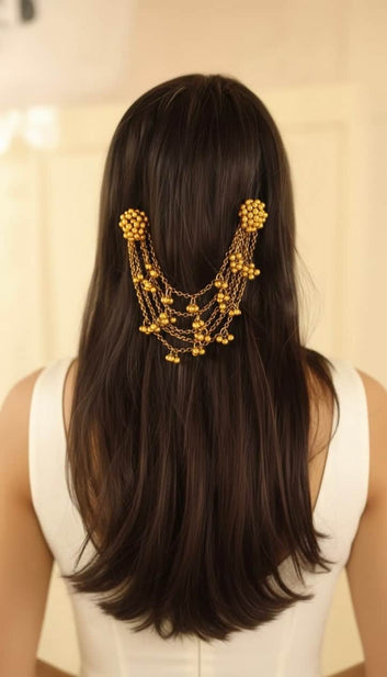 Ghungroo Gold Plated Women Hair Accessory Set