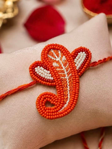 Handcrafted Ganpati Rakhi With Roli-Chawal