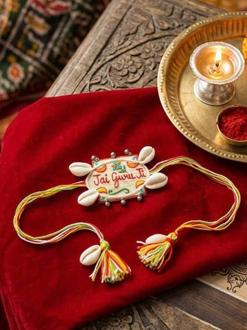 Handcrafted Guru Ji Rakhi With Roli-Chawal