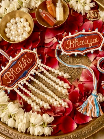 Handcrafted Bhaiya & Bhabhi Lumba Combo With Roli-Chawal