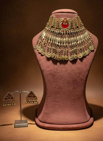 Ambika Meenakari Work Tribal Design Oxidised Silver Plated Handcrafted Jewellery Set