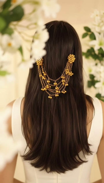Ghungroo Gold Plated Women Hair Accessory Set