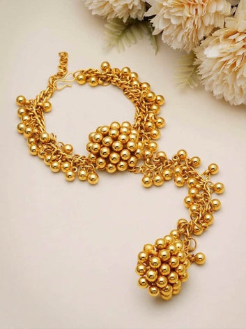 Ghungroo Single Line Hathphool – Statement Hand Jewellery