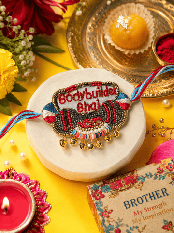 Handcrafted Bodybuilder Bhai Rakhi with Roli-Chawal