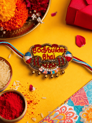 Handcrafted Bodybuilder Bhai Rakhi with Roli-Chawal