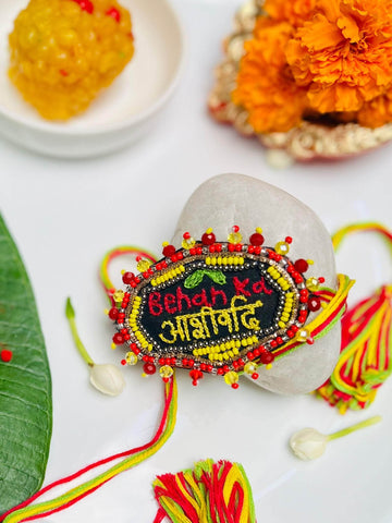 Handcrafted Aashirwad Rakhi With Roli-Chawal