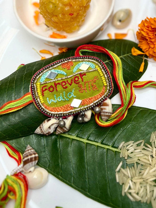 Handcrafted Forever Wala Bhai Multi Strand Rakhi with Roli-Chawal