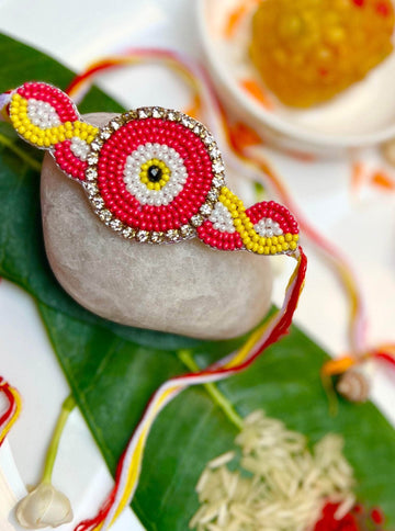 Handcrafted Evil Eye Rakhi With Roli-Chawal