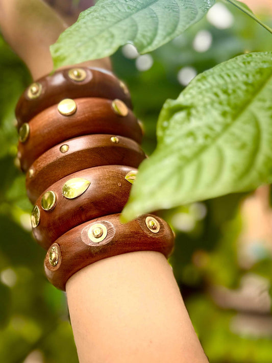 Devi Handcrafted Stack - 5 PCS wooden kada set
