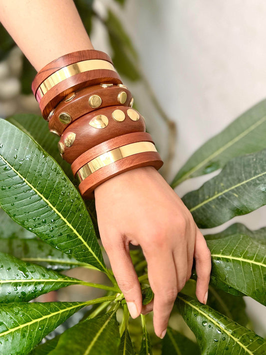Devi Handcrafted Stack - 4 PCS wooden kada set