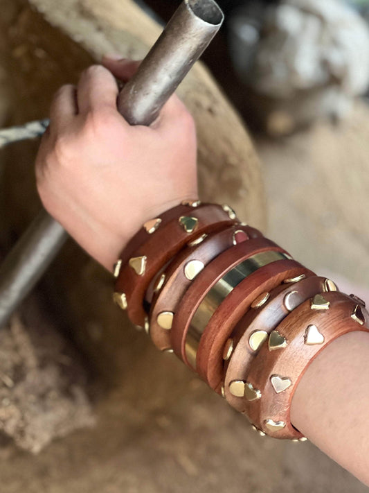 Devi Handcrafted Stack - 5 PCS wooden kada set