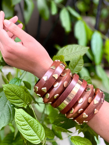 Devi Handcrafted Stack - 5 PCS wooden kada set