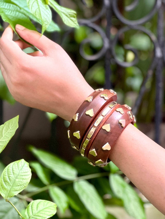 Devi Handcrafted Stack - 3 PCS wooden kada set