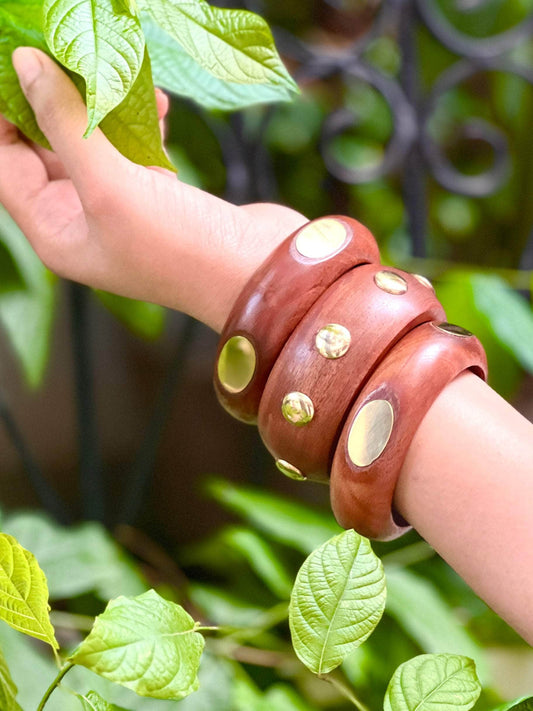 Devi Handcrafted Stack - 3 PCS wooden kada set