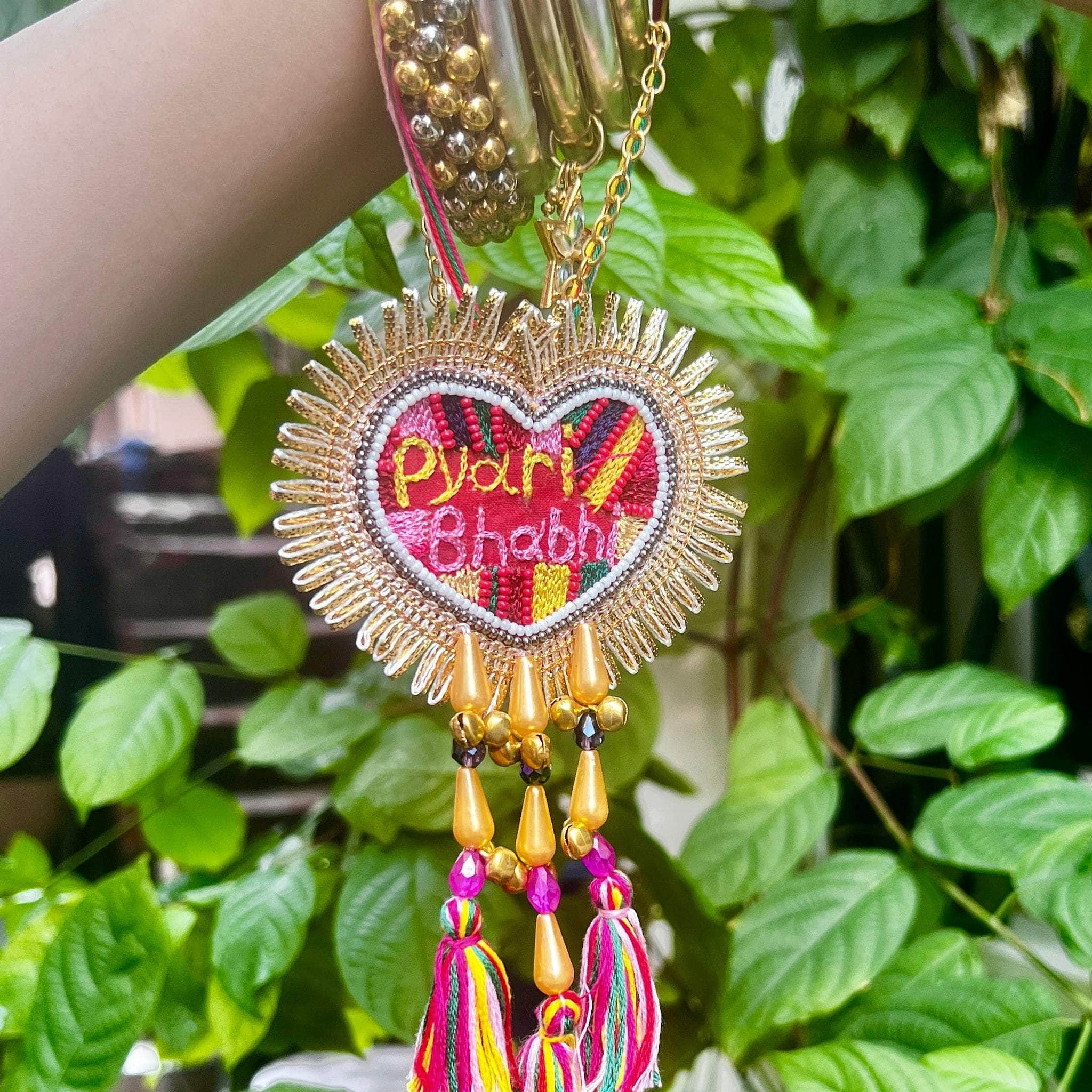 Handcrafted Pyari Bhabhi Lumba Rakhi With Roli-Chawal
