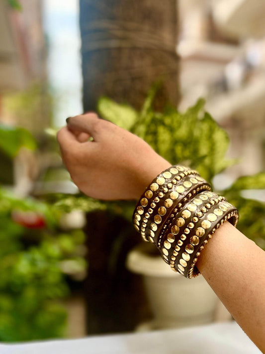 Devi Handcrafted Wooden Bangles Stack - 2 PCS wooden kada set