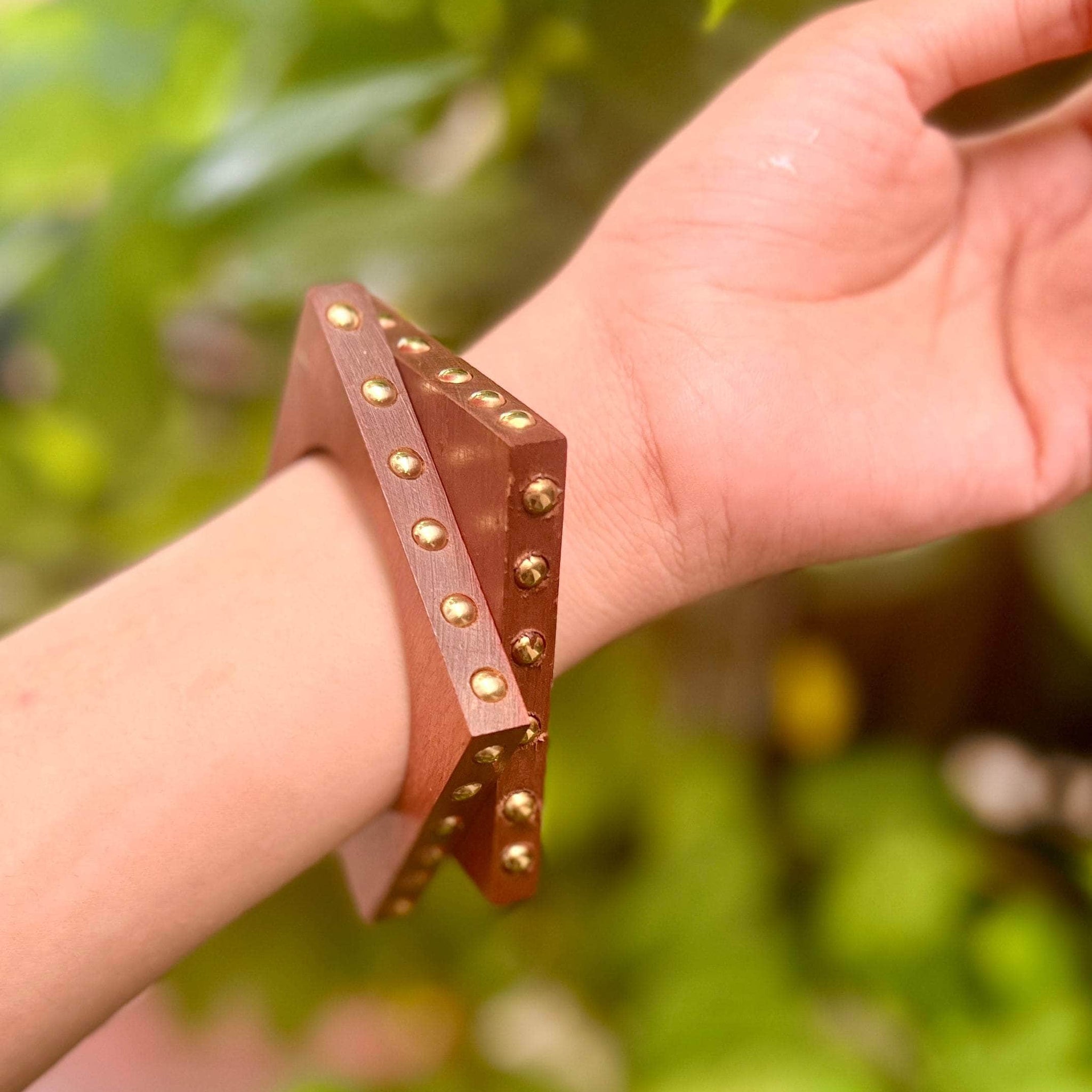 Devi Handcrafted Wooden Bangles Stack - 2 PCS wooden kada set