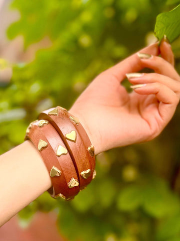 Devi Handcrafted Wooden Bangles Stack - 2 PCS wooden kada set